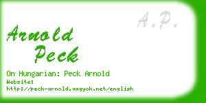 arnold peck business card